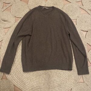 Raffi Garett - Pure Cashmere Basic V-Neck sweater Heathered Brown
